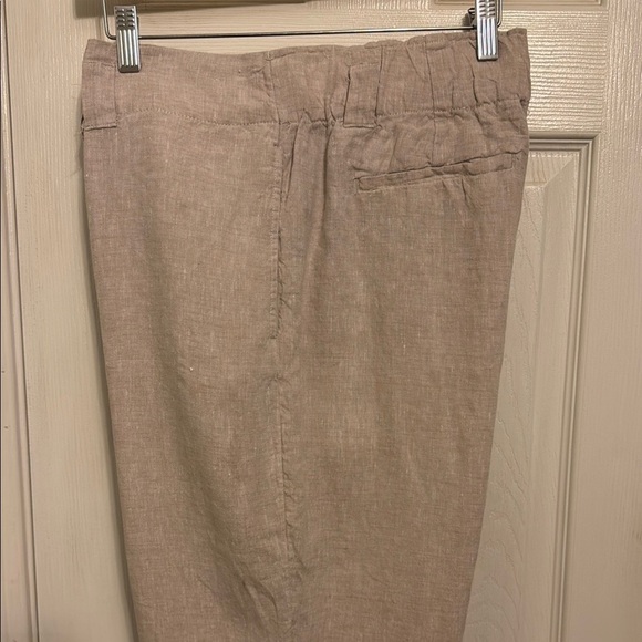 Chico's Tan Capris 100%Linen Relaxed Fit capris #204 - Picture 3 of 9